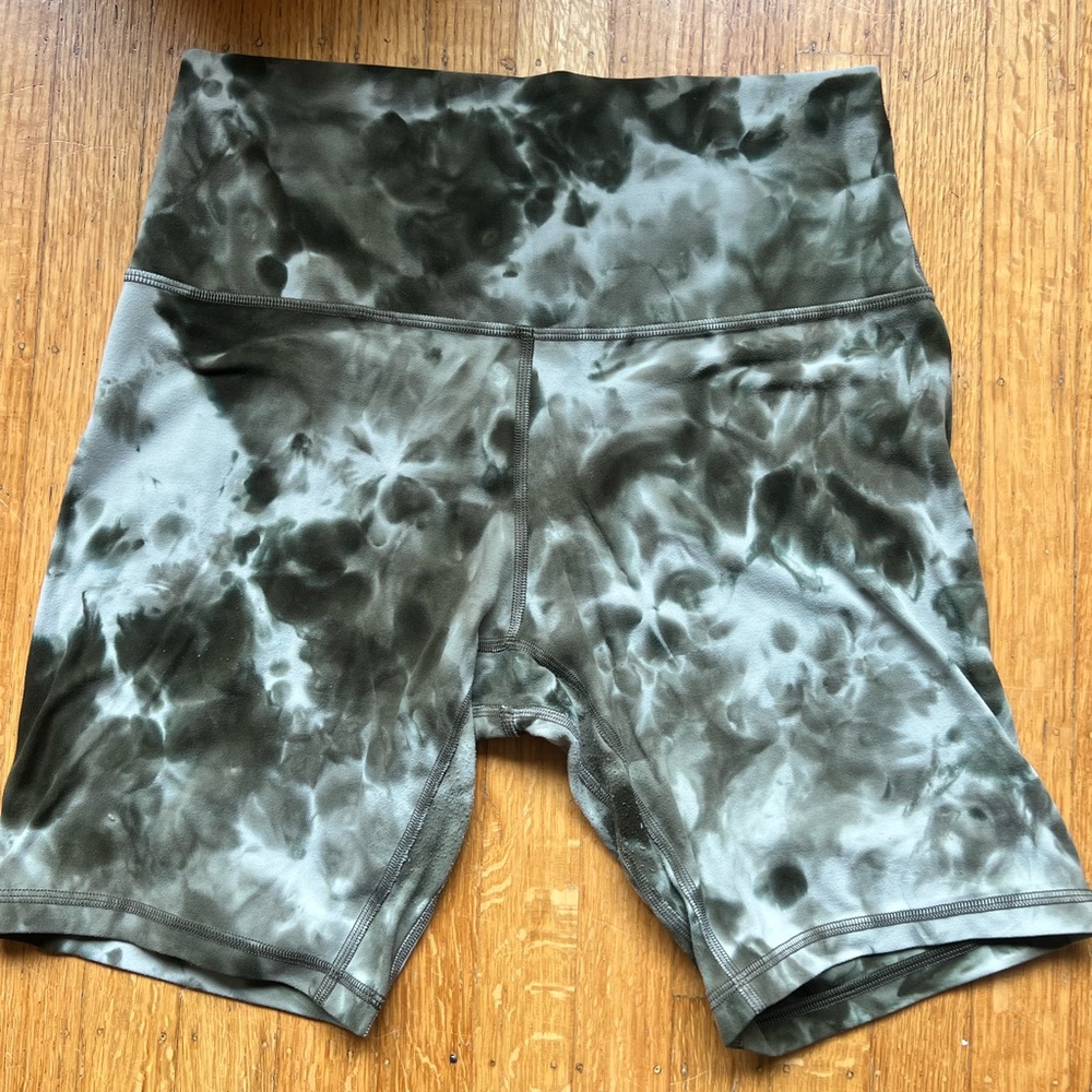 Green Tie Dye Lululemon Biker Shorts